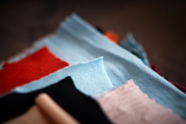 stock image Tissue colored materials, closeup.