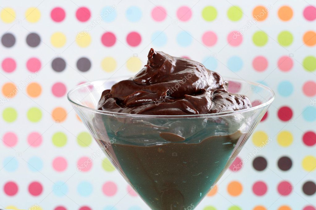 Chocolate mousse with polka dots