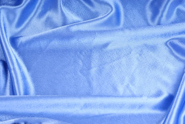 Modrá Hedvábná Textilní Abstraktní Pozadí — Stock fotografie