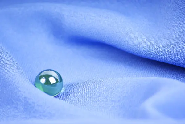 Modrá Hedvábná Textilní Abstraktní Pozadí — Stock fotografie