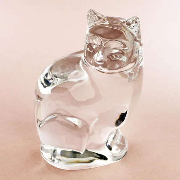 stock image Clear Glass Cat Figurine