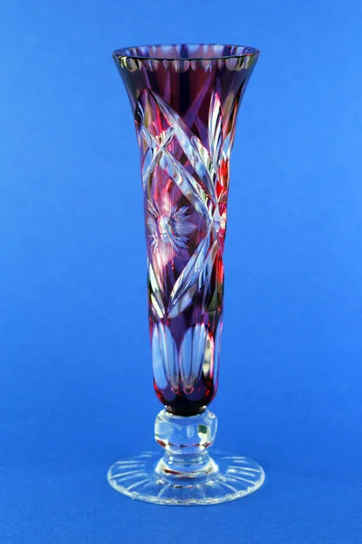Red Cut Glass Vase — Stock Photo, Image