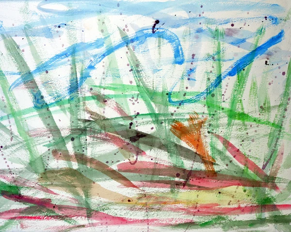 Kolorowy Streszczenie Akwarela Który Naśladuje Ruchy Pachyderm Malowanie Pędzlem Jej — Zdjęcie stockowe