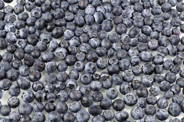 Layer Fresh Organic Blueberries Layer Flat Crystalized Glass — Stock Photo, Image