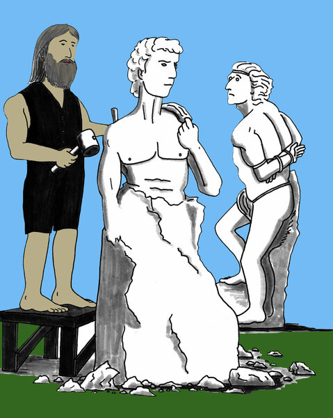 Michelangelo Carving David