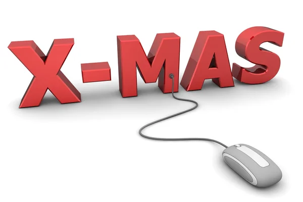 Browse Red X-Mas - Grey Mouse — Stock Photo, Image