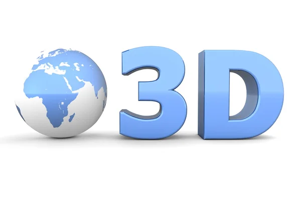 グローバル 3d - メタリック ブルー — ストック写真