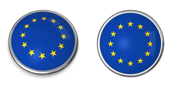 Transparent Unia Europejska przycisk — Zdjęcie stockowe