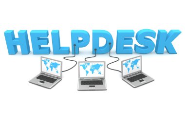 Multiple Wired to Helpdesk clipart