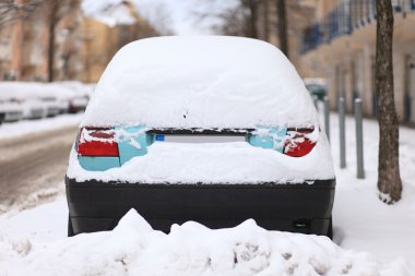 Car Covered by Snow clipart