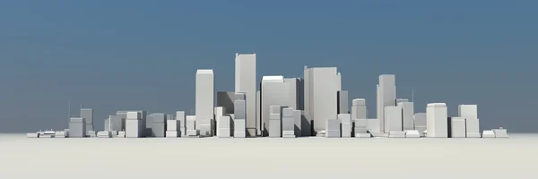 Ampio modello di paesaggio urbano 3D con ombra — Foto Stock