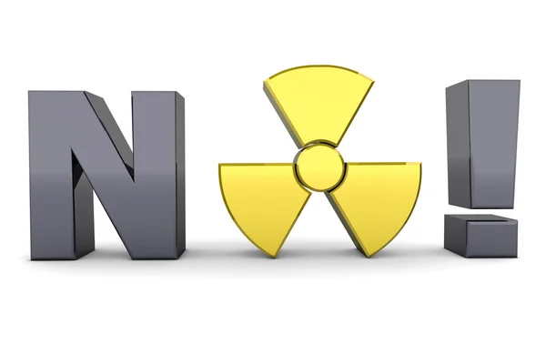Black Word NO! - Yellow Nuclear Symbol — Stock Photo, Image