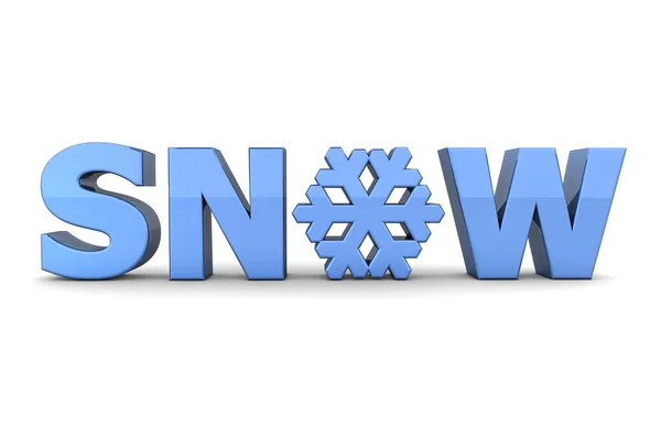 Word hó, hópehely - világoskék — Stock Fotó