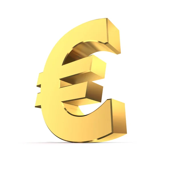Parlak euro simgesi - altın yüzey — Stok fotoğraf