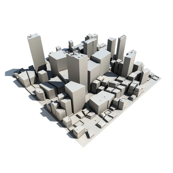 Αστικό τοπίο μοντέλο 3d - με σκιά — Φωτογραφία Αρχείου
