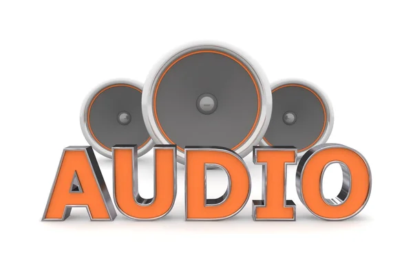 Speakers Audio - Orange — Stock Photo, Image