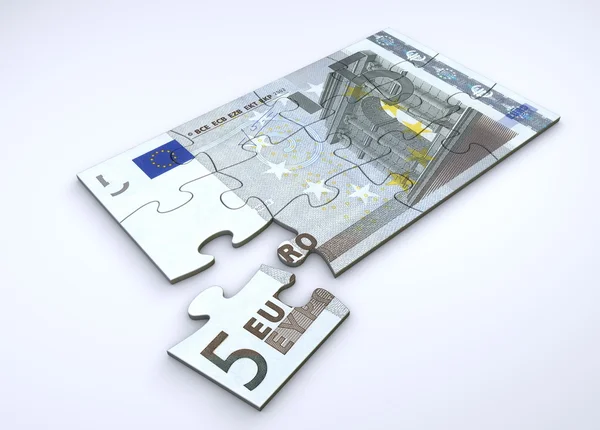5 Euro Note Puzzle — Stock Photo, Image