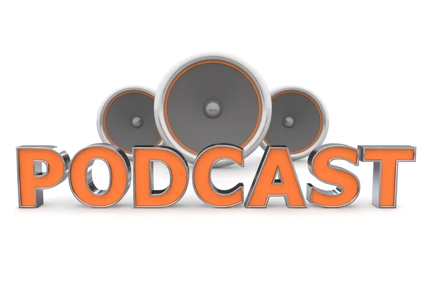 Högtalare podcast - orange, — Stockfoto