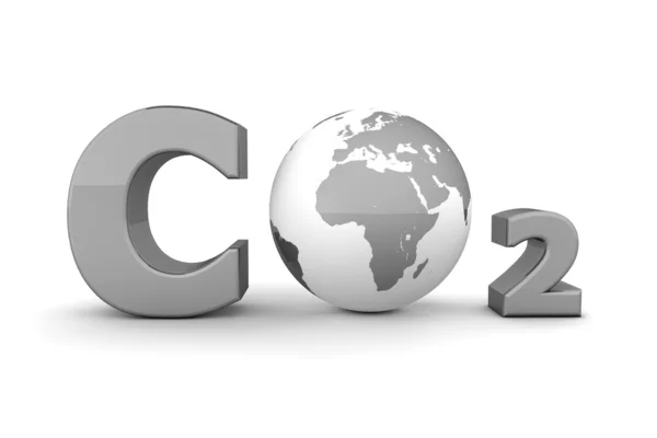 Dióxido de carbono global CO2 - Gris brillante — Foto de Stock