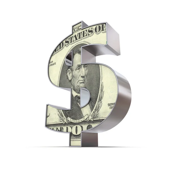 Shiny Dollar Symbol - Textured Front — Stock Photo, Image