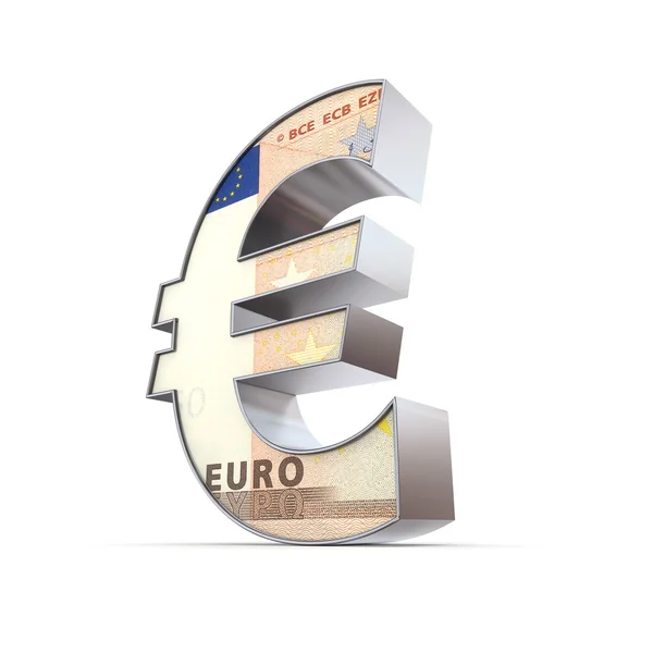 Błyszczący symbol euro - teksturowane przód — Zdjęcie stockowe