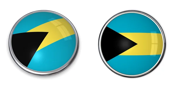Botón de bandera Bahamas — Foto de Stock