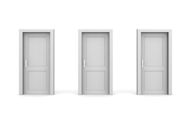 Three Grey Closed Doors clipart