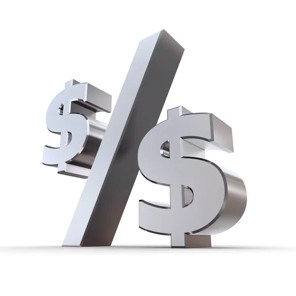 Shiny Dollar Percentage Symbol — Stock Photo, Image