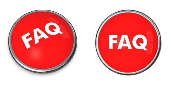 Red Round FAQ Button — Zdjęcie stockowe