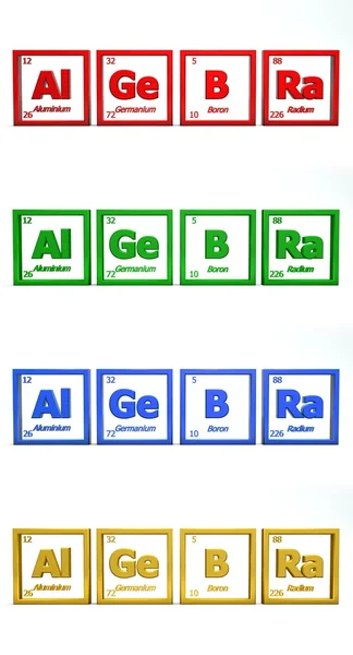 Símbolo químico Palabra Álgebra — Foto de Stock