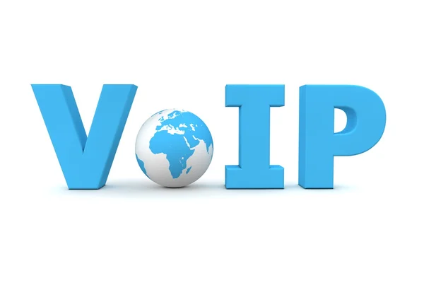 VoIP dünya mavi - küçük Küre — Stok fotoğraf