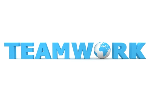 Trabalho em equipe World Blue — Fotografia de Stock
