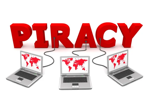 Multiple Wired To Red Piracy — Stock Photo, Image