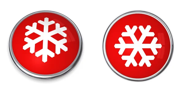 Red Snowflake Button — Stock Photo, Image