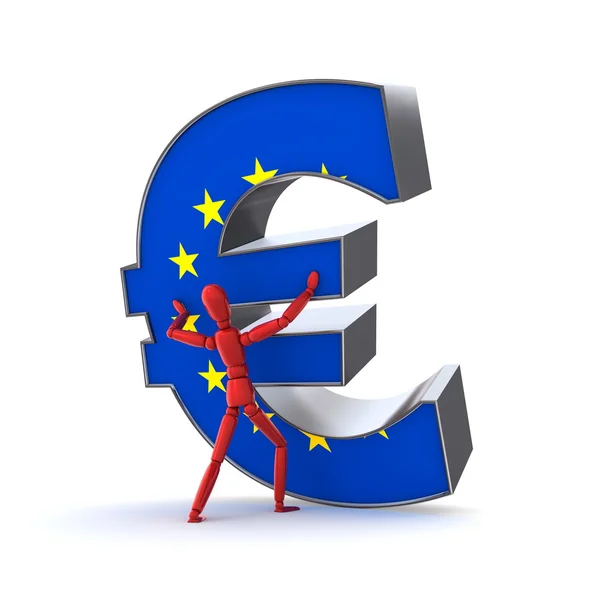 Aufrechterhaltung des Euro - Flagge der Europäischen Union — Stockfoto