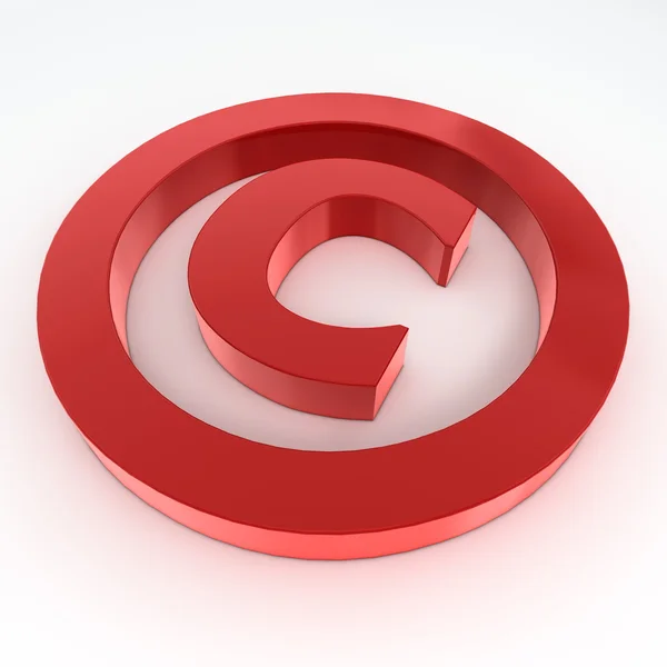 Red Shiny Copyright Symbol — Stock Photo, Image