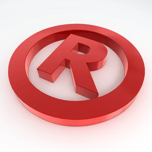 Rot glänzende eingetragene Marke Symbol — Stockfoto