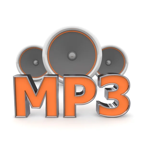 スピーカー mp3 - オレンジ — ストック写真