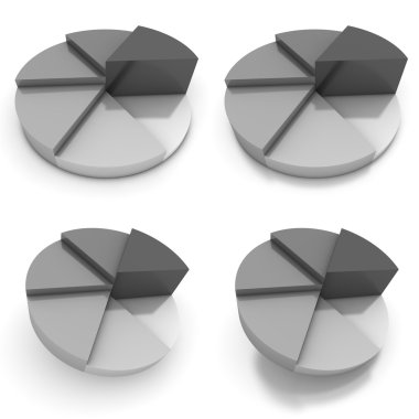 Pie Chart - Four Grey Views clipart