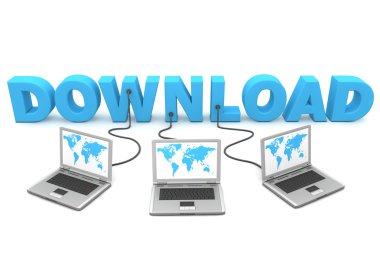 Multiple Wired to Download clipart