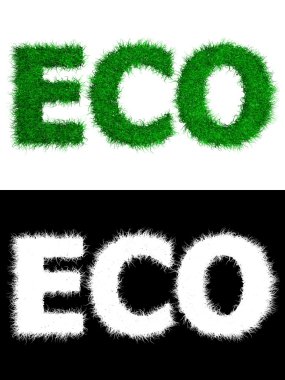 Eco made of Grass - White Background clipart