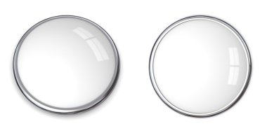 3D Button Solid White clipart