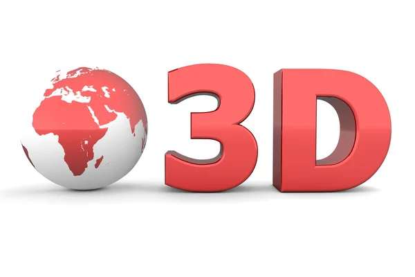 グローバル 3d - メタリックレッド — ストック写真