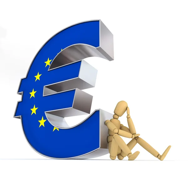 Euro simgesi oturan bebek — Stok fotoğraf