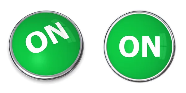 Green Button On — Stock Photo, Image
