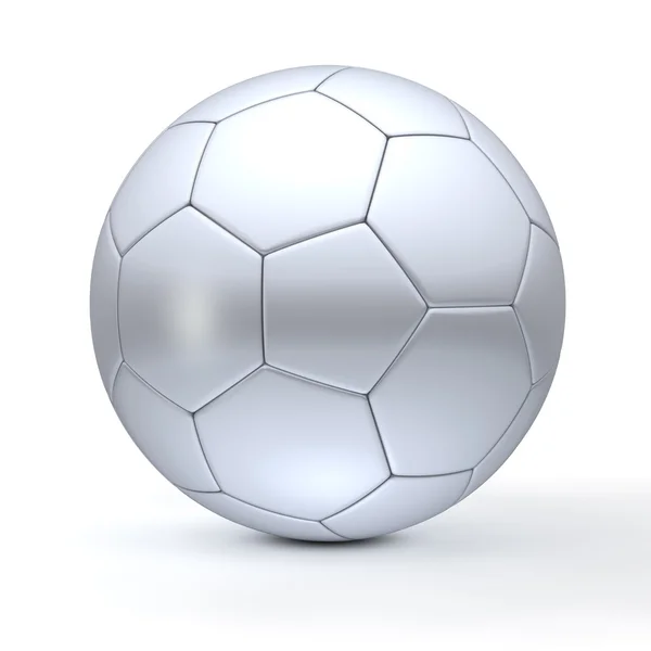 Klassieke voetbal in zilver metallic — Stok fotoğraf