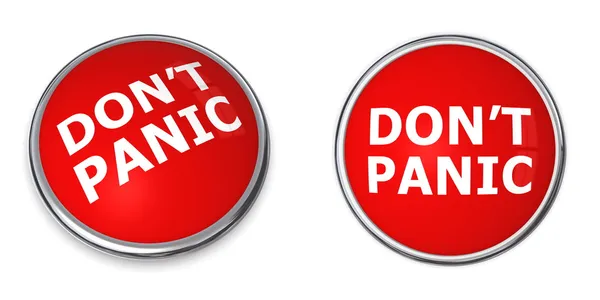 Red Don't Panic Button — Stock Photo, Image
