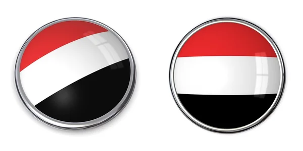 Botão de bandeira Iêmen — Fotografia de Stock