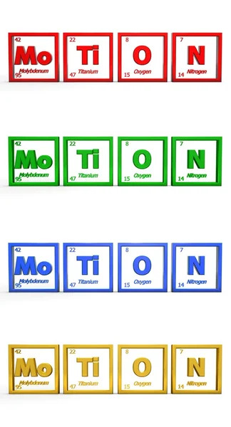 Χημικό σύμβολο λέξη κίνηση — Φωτογραφία Αρχείου