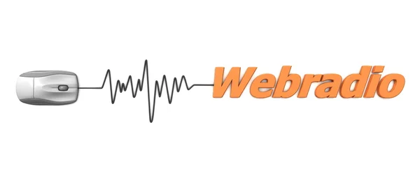 Word Webradio with Grey Mouse — Stock Photo, Image